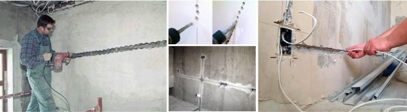 sombreado de pared para el cableado de la cocina