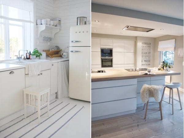 Cocina escandinava blanca