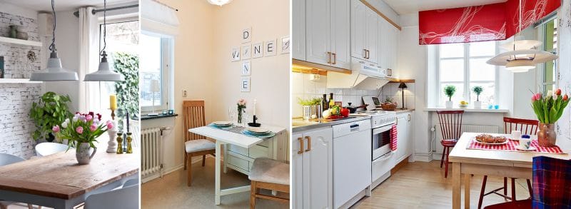 Cocina de estilo escandinavo con decoración de ventana.