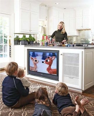 Tempat yang luar biasa untuk TV di dapur Tempat yang luar biasa untuk TV di dapur