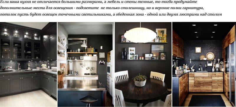 Illuminazione nella cucina buia