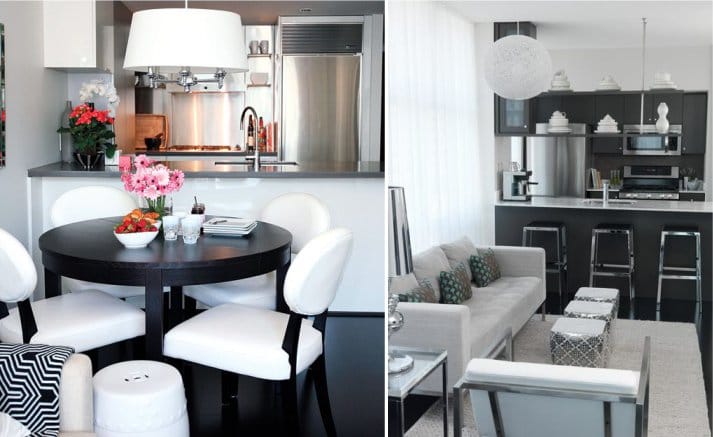 Estilo moderno en una pequeña cocina.