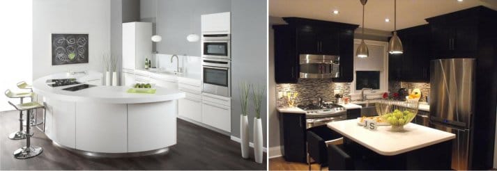 Estilo moderno en una pequeña cocina.