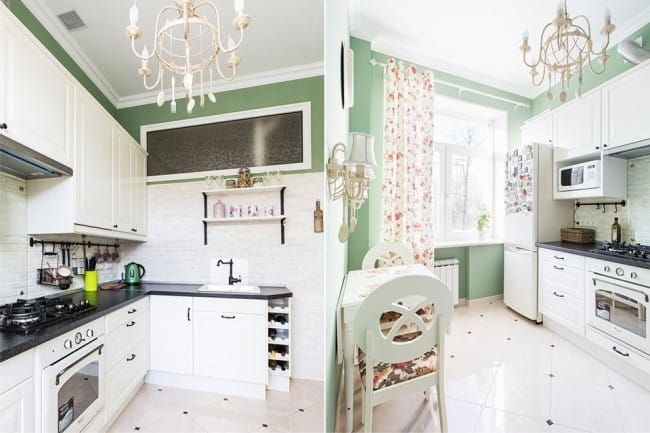 L'intérieur d'une petite cuisine avec une fenêtre dans le mur - un plan d'ensemble L'intérieur d'une petite cuisine avec une fenêtre dans le mur - un plan d'ensemble