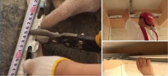 Instalação do teto do rack na cozinha - instalação de travessias Instalação do teto do rack na cozinha - instalação de travessias