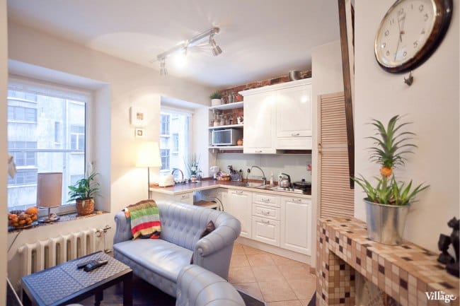 Réaménagement d'un petit appartement dans l'ancien stock - cuisine-salon Réaménagement d'un petit appartement dans l'ancien stock - cuisine-salon