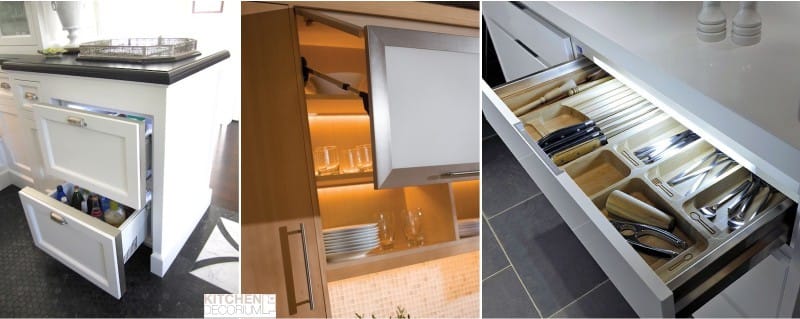 Fita LED dentro dos armários de cozinha