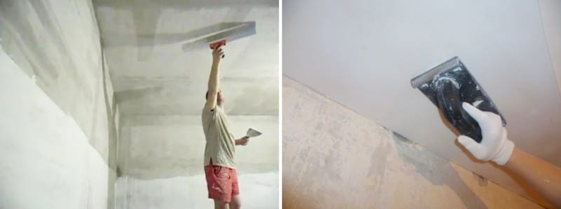 Enchimento e moagem do teto da cozinha