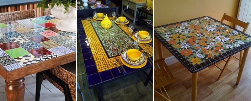 طاولة المطبخ مع بلاط السيراميك