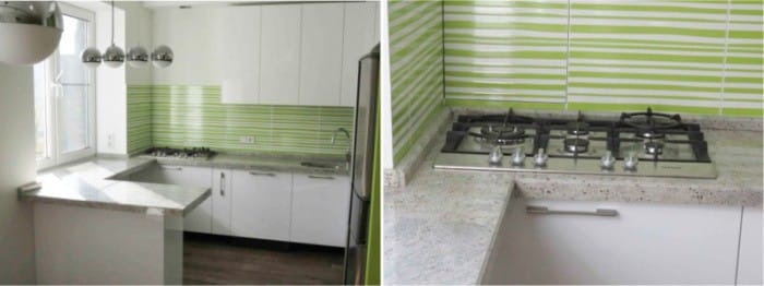 Granito gris en la cocina en un estilo moderno. Granito gris en la cocina en un estilo moderno.