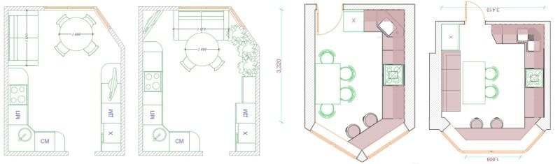 Layout da cozinha com bay window na casa da série P-44T