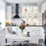 Grijs behang met witte set
