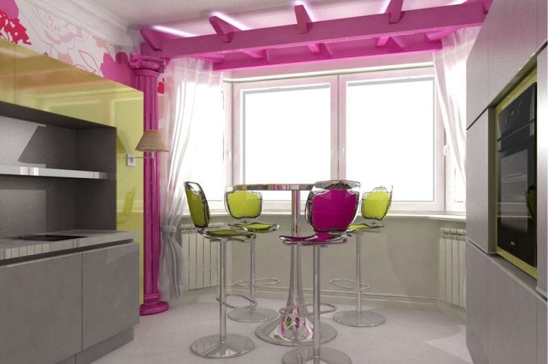 Zoneamento de cozinha com bay window