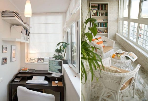 Ban công nội thất, kết hợp với bếp