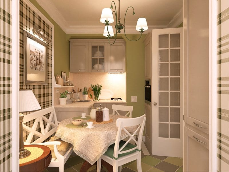 Cucina con gruppo da pranzo con panca