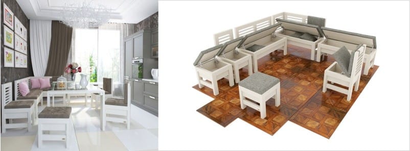 Angolo cucina dal massiccio di un faggio, modello Orion di WoodCraft