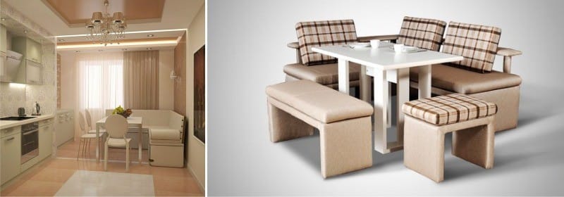 Dinette soffice con rivestimento in pelle