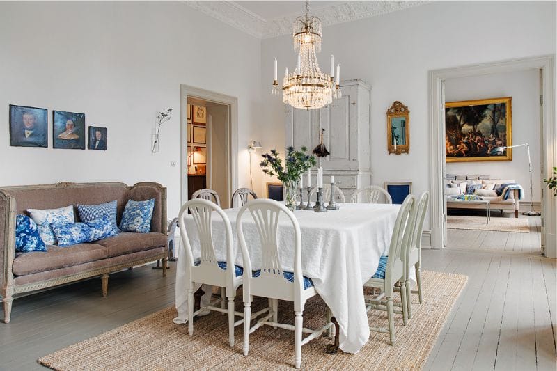 Square bordduk til gulvet