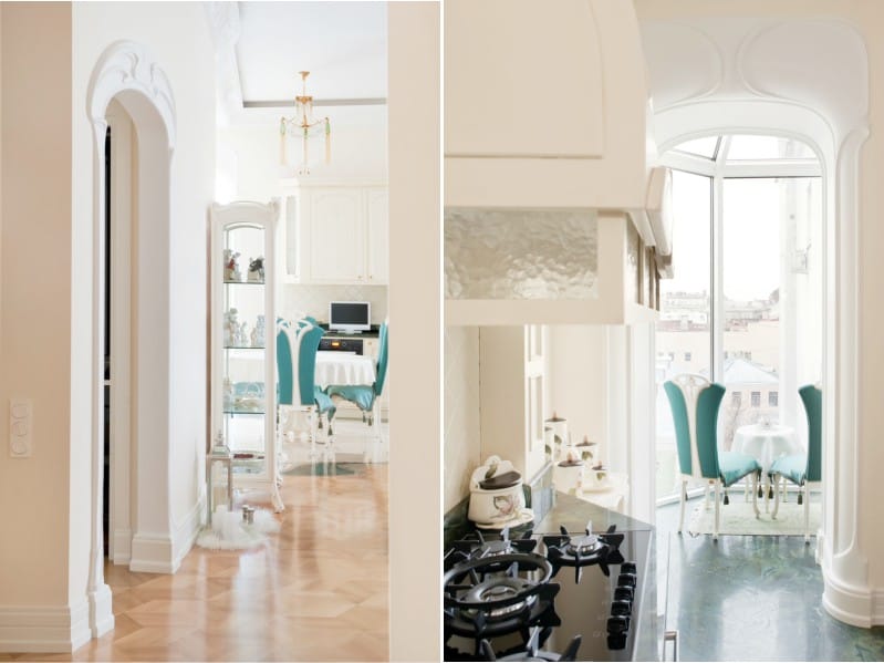 Arco in cucina in stile Art Nouveau