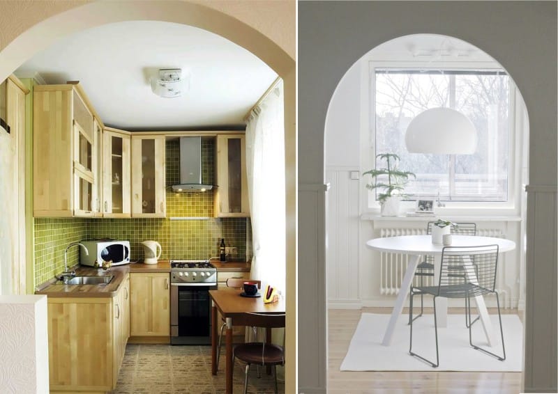 Arco all'interno di una piccola cucina