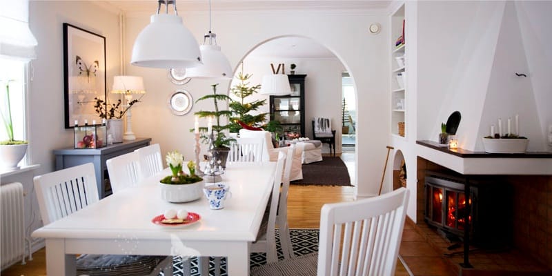 Arco rotondo all'interno della cucina