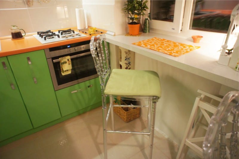 Oranje groene keuken