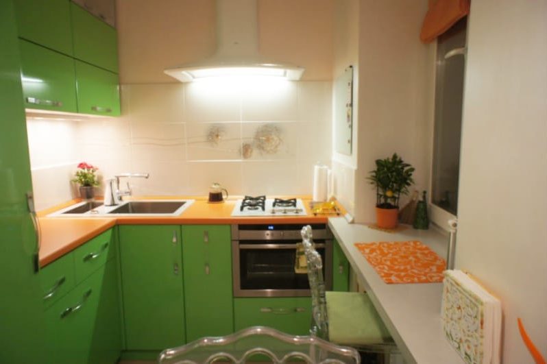 Oranje groene keuken