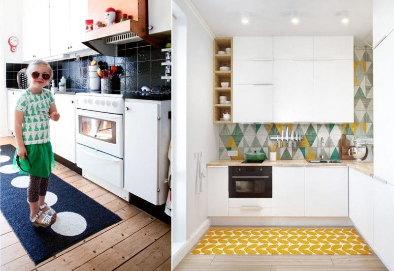 Tapete no interior da cozinha em estilo escandinavo