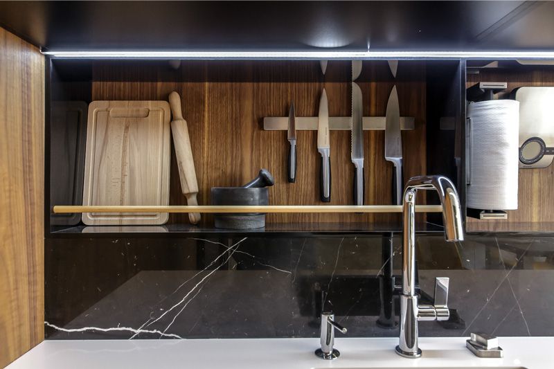 Painéis de parede de MDF no interior da cozinha