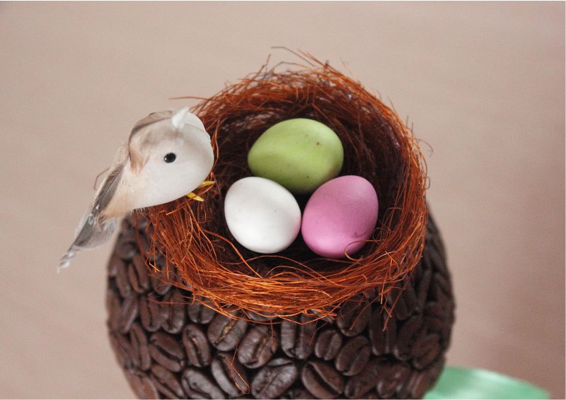 Coffee Bean Tree med Nest og Bird