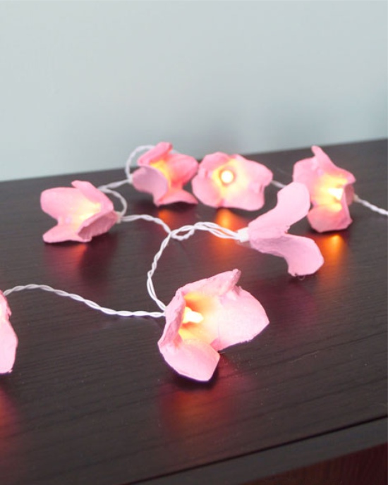 LED krans med blomster