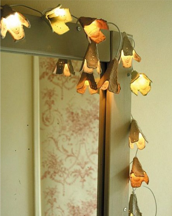 LED krans med blomster