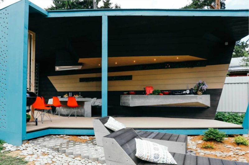 Sommerkjøkken fra en tidligere carport