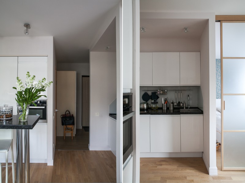 Tervezzen egy kis konyhát egy stúdió apartmanban
