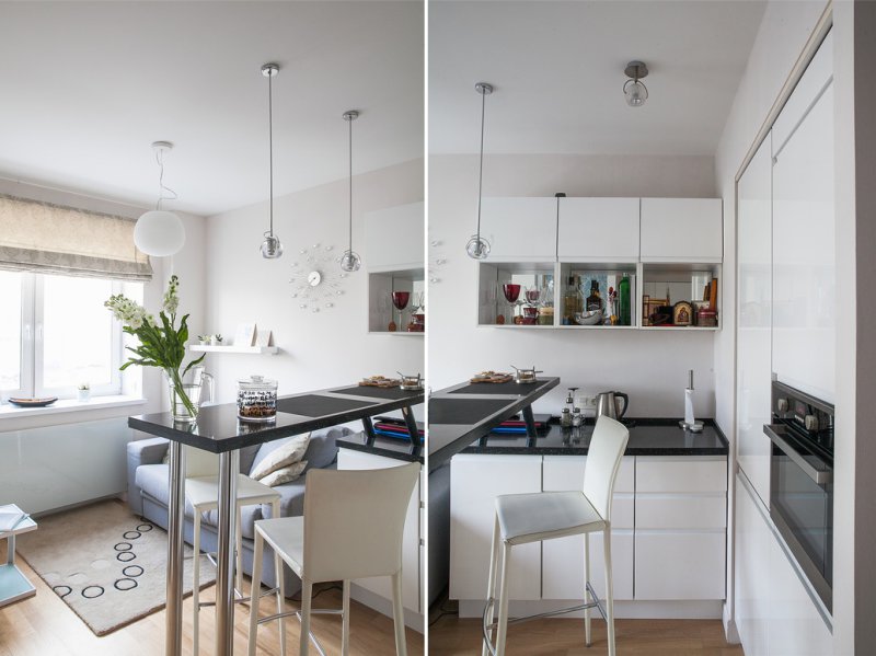Tervezzen egy kis konyhát egy stúdió apartmanban