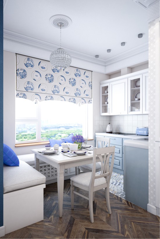 Area cucina progetto di progettazione di 7,3 metri quadrati. m