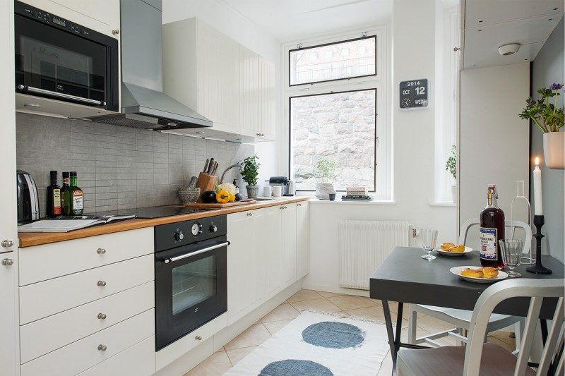 Layout di cucina a due file di 7,3 metri quadrati. m