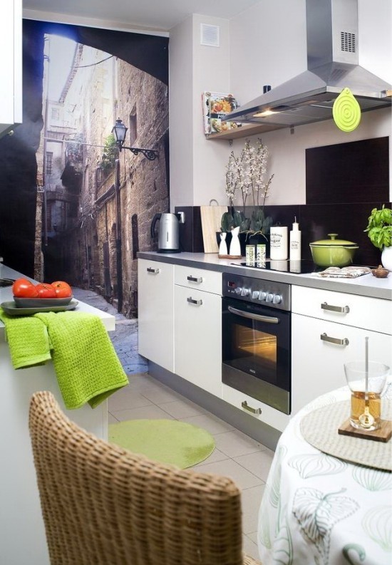 Photowall-paper su piccola cucina