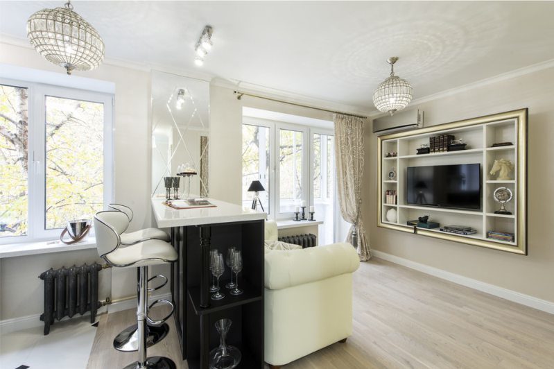 Zwarte art deco-keuken