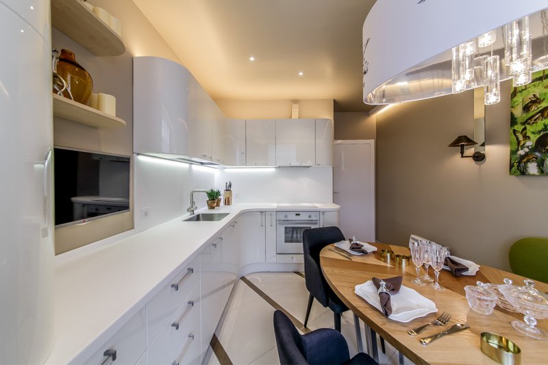 Corian blanco delantal