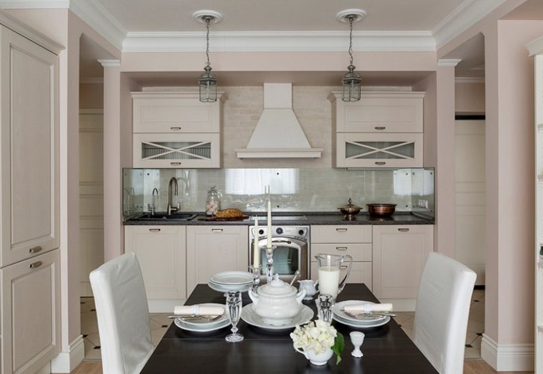 Cozinha-sala de estar-corredor interior