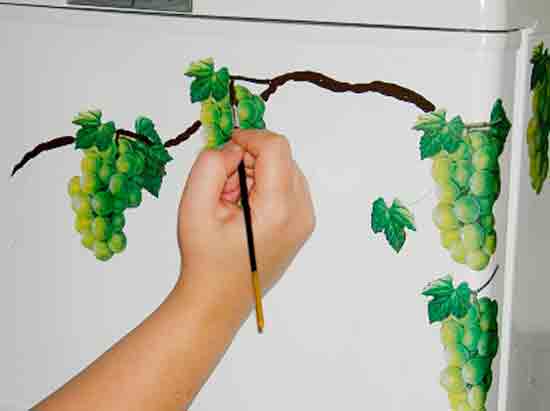 DIY decoupage kjøleskap