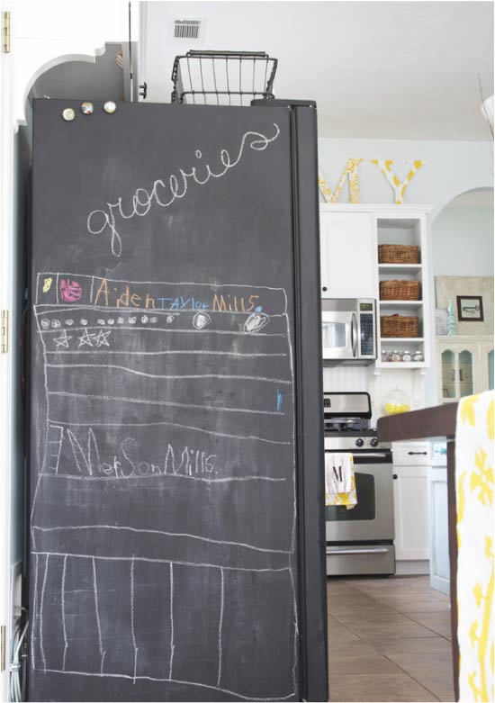 Pintura de pizarra de refrigerador de diseño