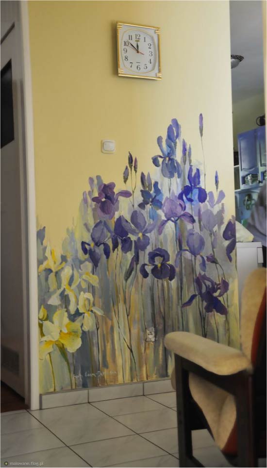Pared pintada a mano