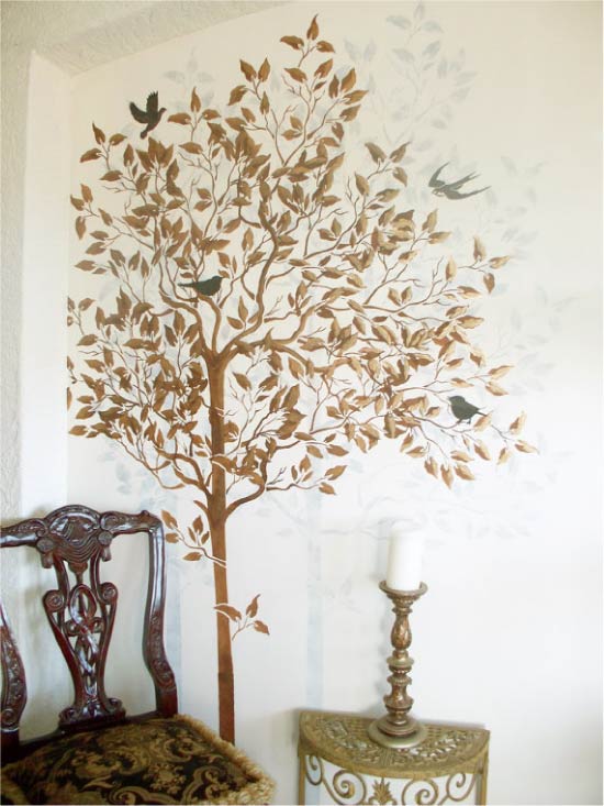 Pared pintada a mano