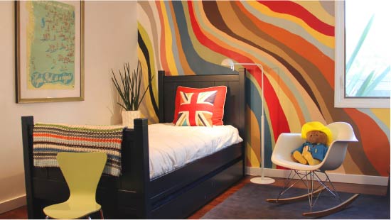 Pared pintada a mano