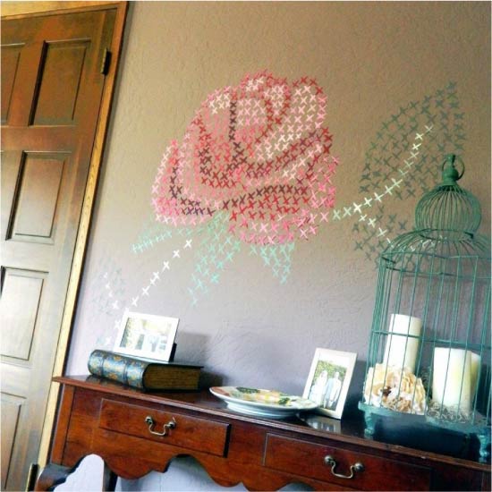 Pared pintada a mano