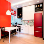 Layout de cozinha linear em stalinka