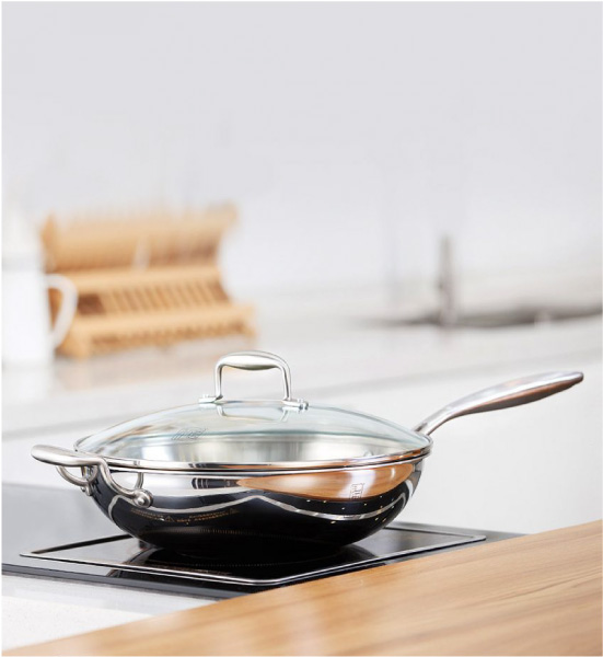 Wok pan for glasskeramikk